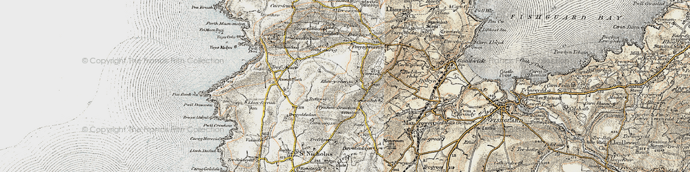 Old map of Rhosycaerau in 1901-1912