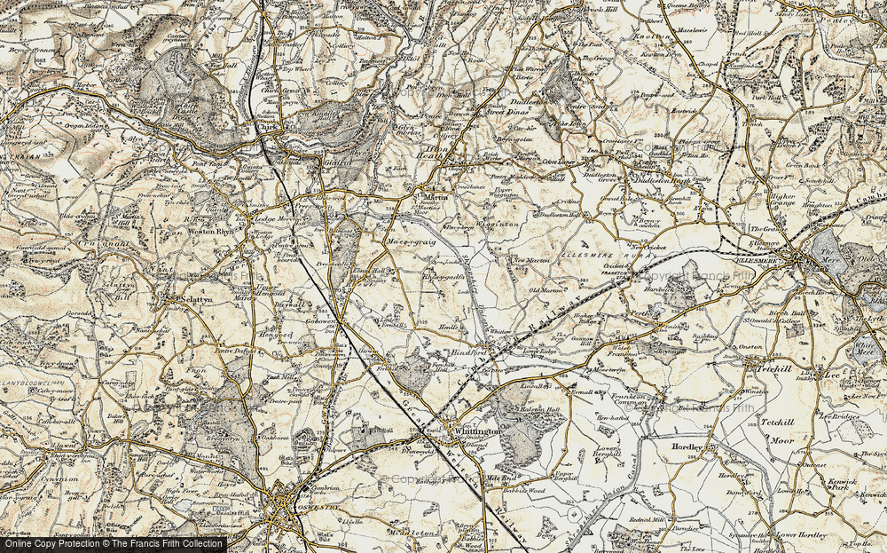 Old Map of Rhosygadfa, 1902 in 1902