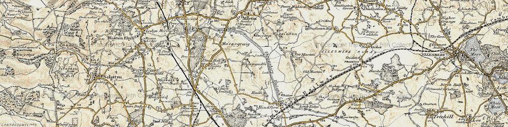 Old map of Rhosygadfa in 1902
