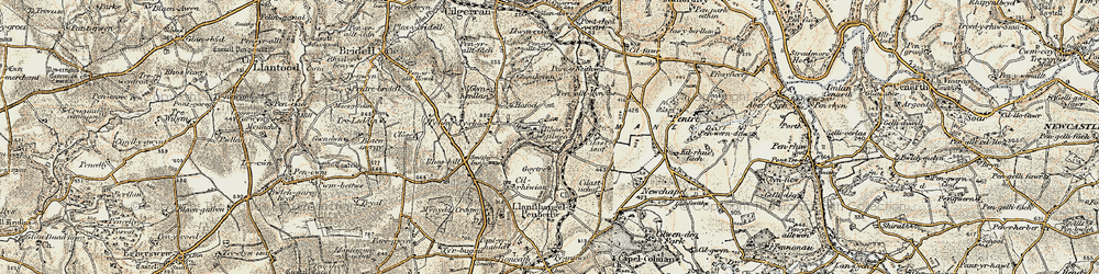 Old map of Rhosygilwen in 1901
