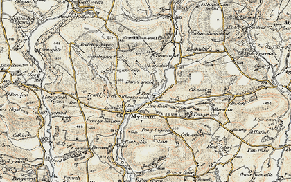 Old map of Brynwl in 1901