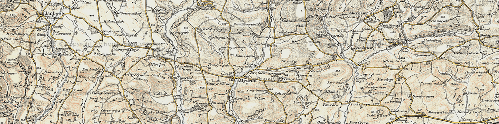 Old map of Brynwl in 1901