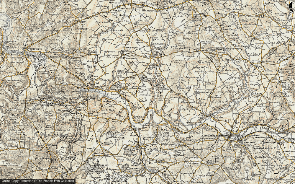 Old Map of Rhyd, 1901 in 1901