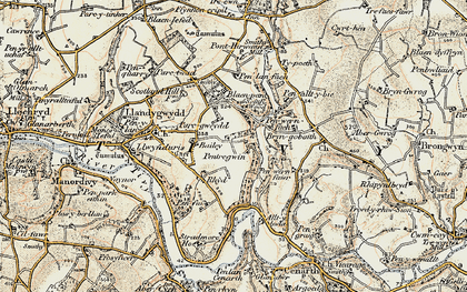 Old map of Rhyd in 1901