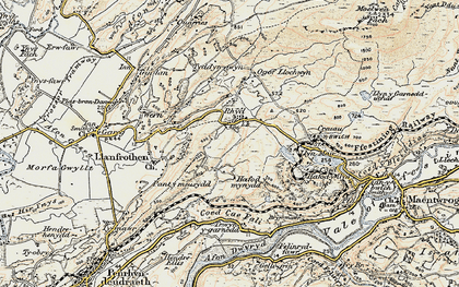 Old map of Rhyd in 1903
