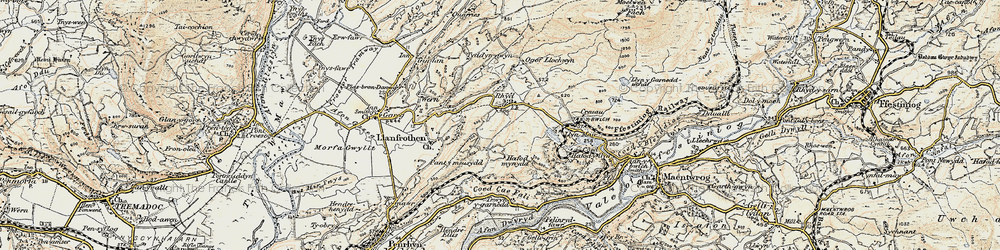 Old map of Rhyd in 1903