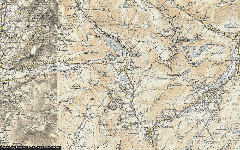 Old Map of Historic Map covering Y Garn in 1903