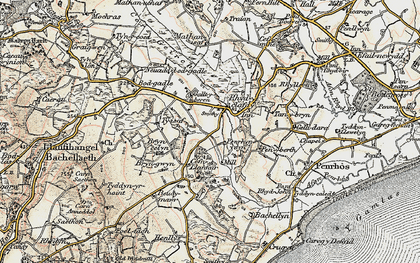 Old map of Beudy-mawr in 1903