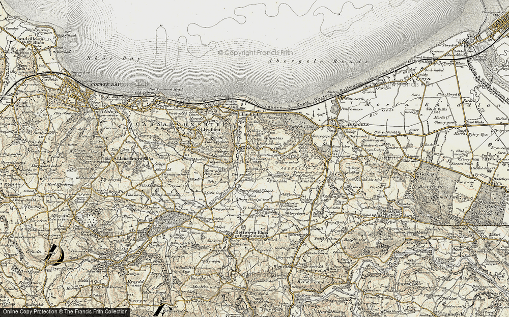 Old Map of Historic Map covering Bryn-ffanigl-ganol in 1902-1903