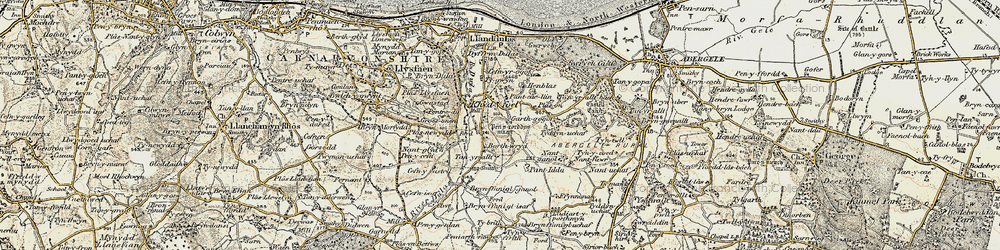 Old map of Bryn-ffanigl-ganol in 1902-1903