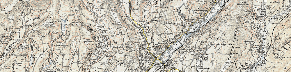 Old map of Rhyd-y-fro in 1900-1901