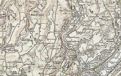 Old map of Banc Maestir-mawr in 1900-1901