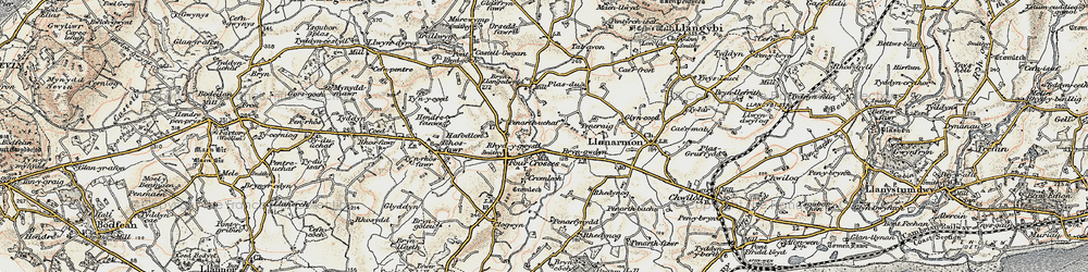 Old map of Rhyd-y-gwystl in 1903