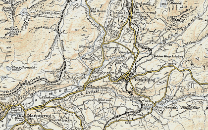 Old map of Afon Goedol in 1903