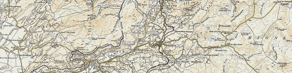 Old map of Afon Goedol in 1903