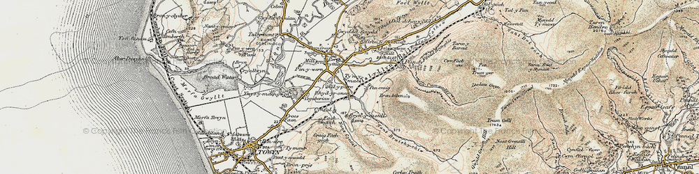 Old map of Ysguboriau in 1902-1903