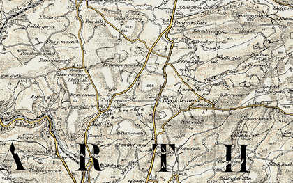 Old map of Brynceir in 1901