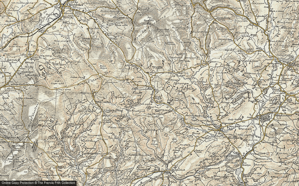 Old Map of Historic Map covering Afon Gorlech in 1900-1902