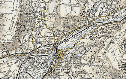 Old map of Rhydding in 1900-1901