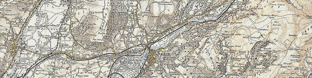 Old map of Rhydding in 1900-1901