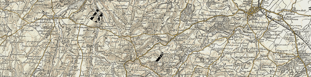 Old map of Fron in 1902-1903
