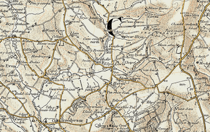 Old map of Rhydlewis in 1901