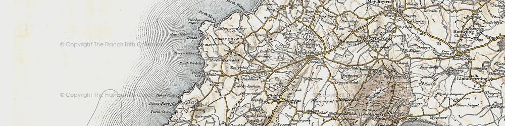 Old map of Rhydlios in 1903