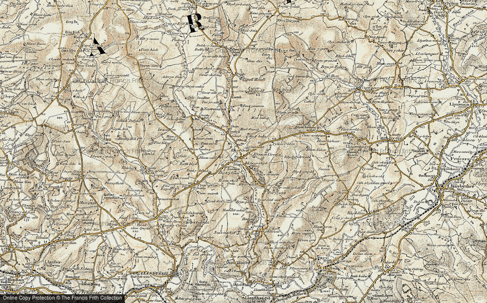 Old Map of Historic Map covering Blaencathal in 1901