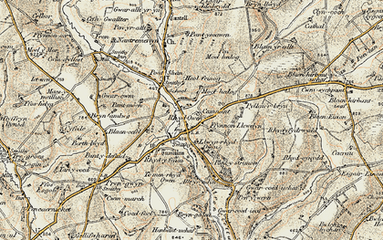 Old map of Brynclettwr in 1901