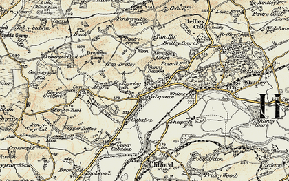 Old map of Rhydspence in 1900-1902