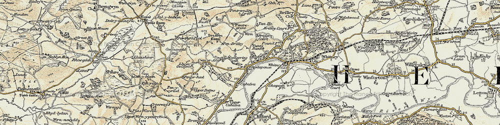 Old map of Rhydspence in 1900-1902