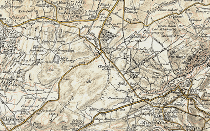 Old map of Rhydtalog in 1902-1903