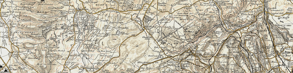 Old map of Rhydtalog in 1902-1903