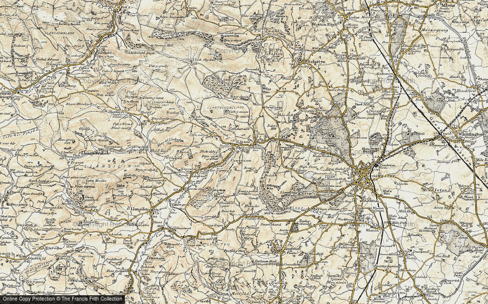 Old Map of Rhydycroesau, 1902-1903 in 1902-1903