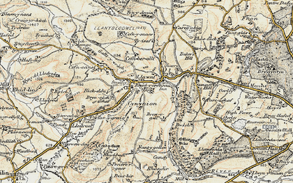 Old map of Rhydycroesau in 1902-1903