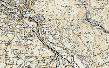 Old map of Rhydyfelin in 1899-1900