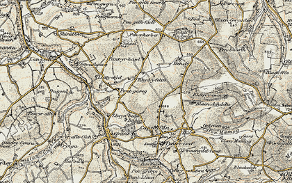 Old map of Blaenachddu in 1901
