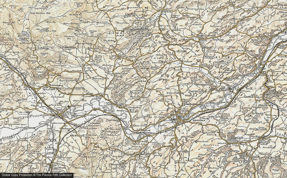 Old Map of Historic Map covering Bryn-y-pentre Wood in 1902-1903