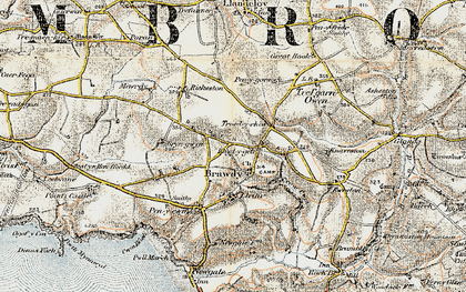 Old map of Rhydygele in 0-1912