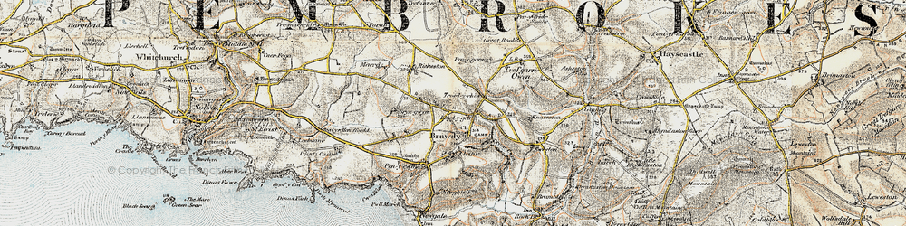 Old map of Rhydygele in 0-1912