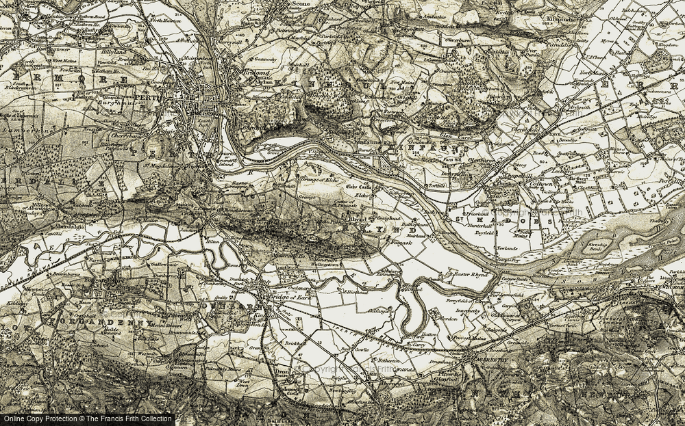 Old Map of Rhynd, 1906-1908 in 1906-1908