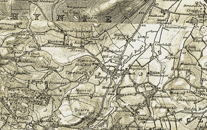 Old map of Rhynie in 1908-1910