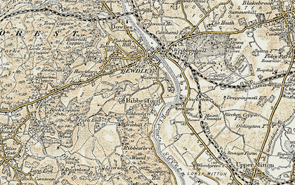Old map of Ribbesford in 1901-1902