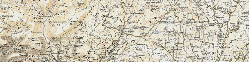 Old map of Ribble Valley in 1903-1904