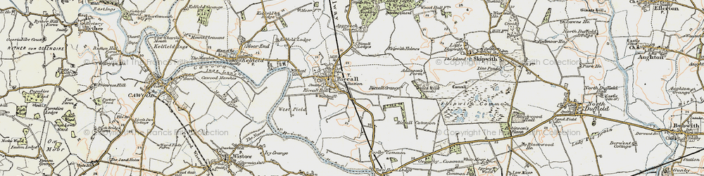 Old map of Riccall in 1903