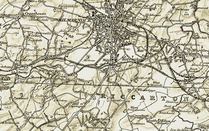 Old map of Riccarton in 1905-1906
