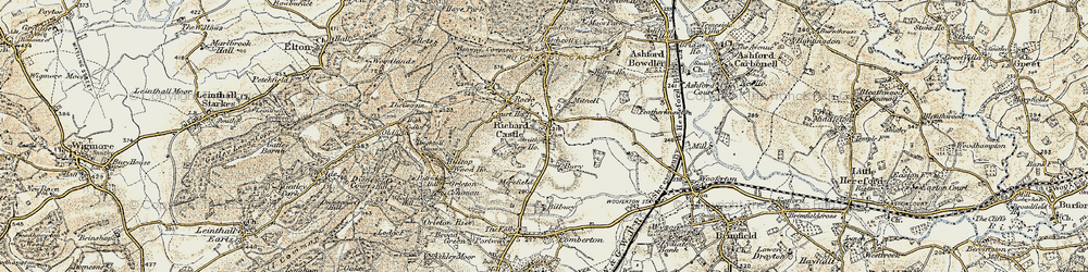 Old map of Richards Castle in 1901-1902