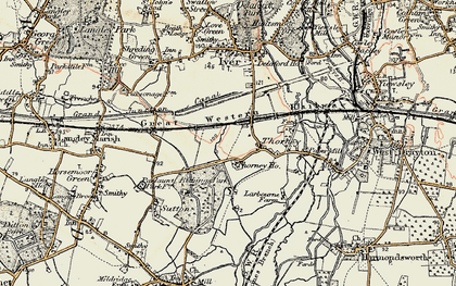 Old map of Richings Park in 1897-1909