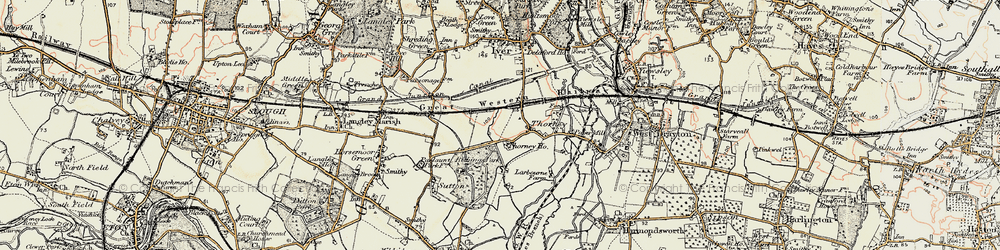 Old map of Richings Park in 1897-1909