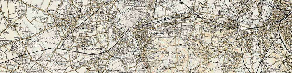 Old map of Richmond in 1897-1909
